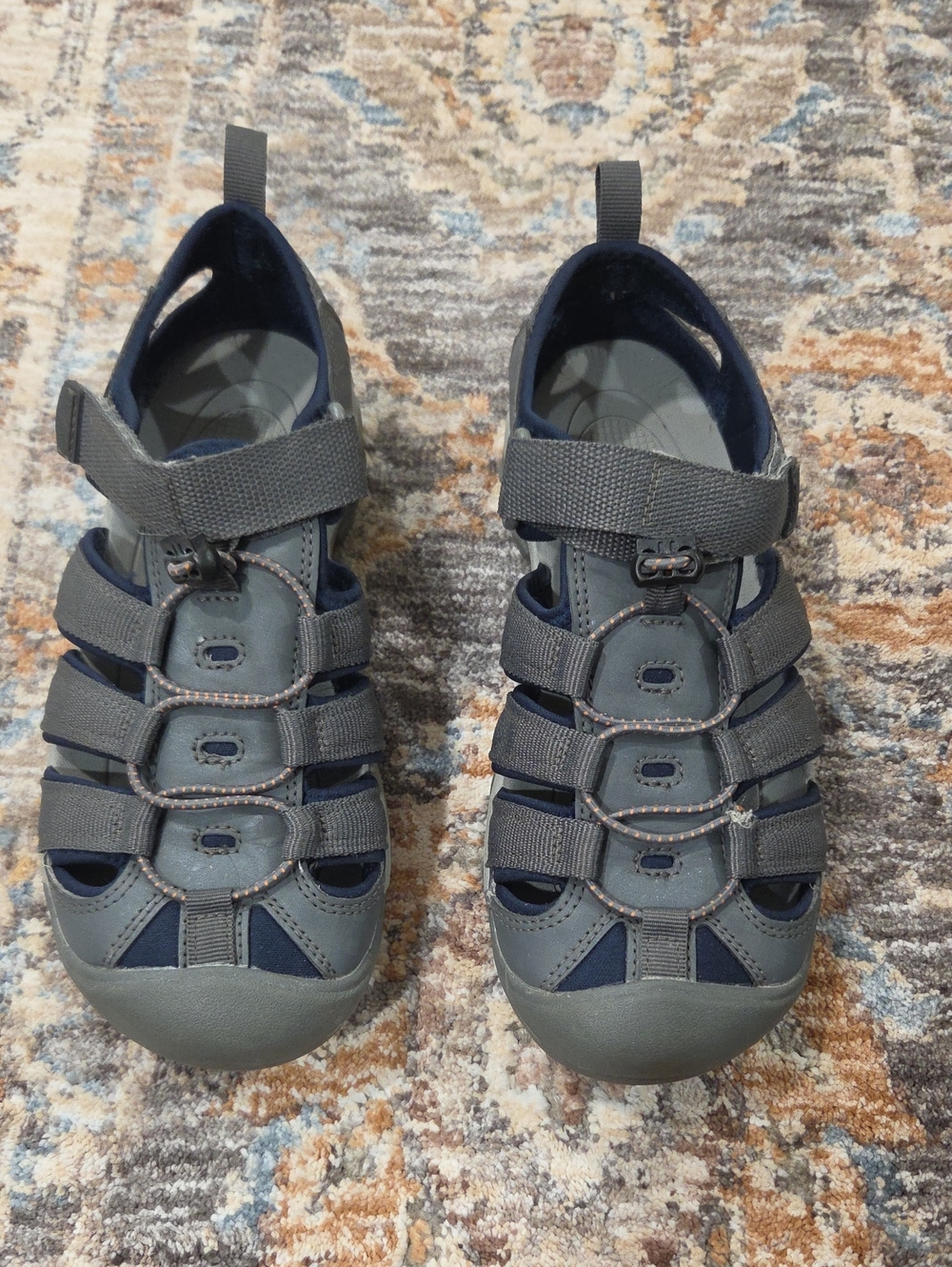 Big Boy Gray Closed-Toe Sport Sandals -  Active Shoes-Water Shoes